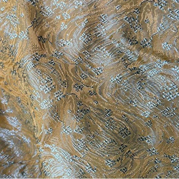 Vintage 1960s turquoise and gold jacquard dress - Picture 8 of 8